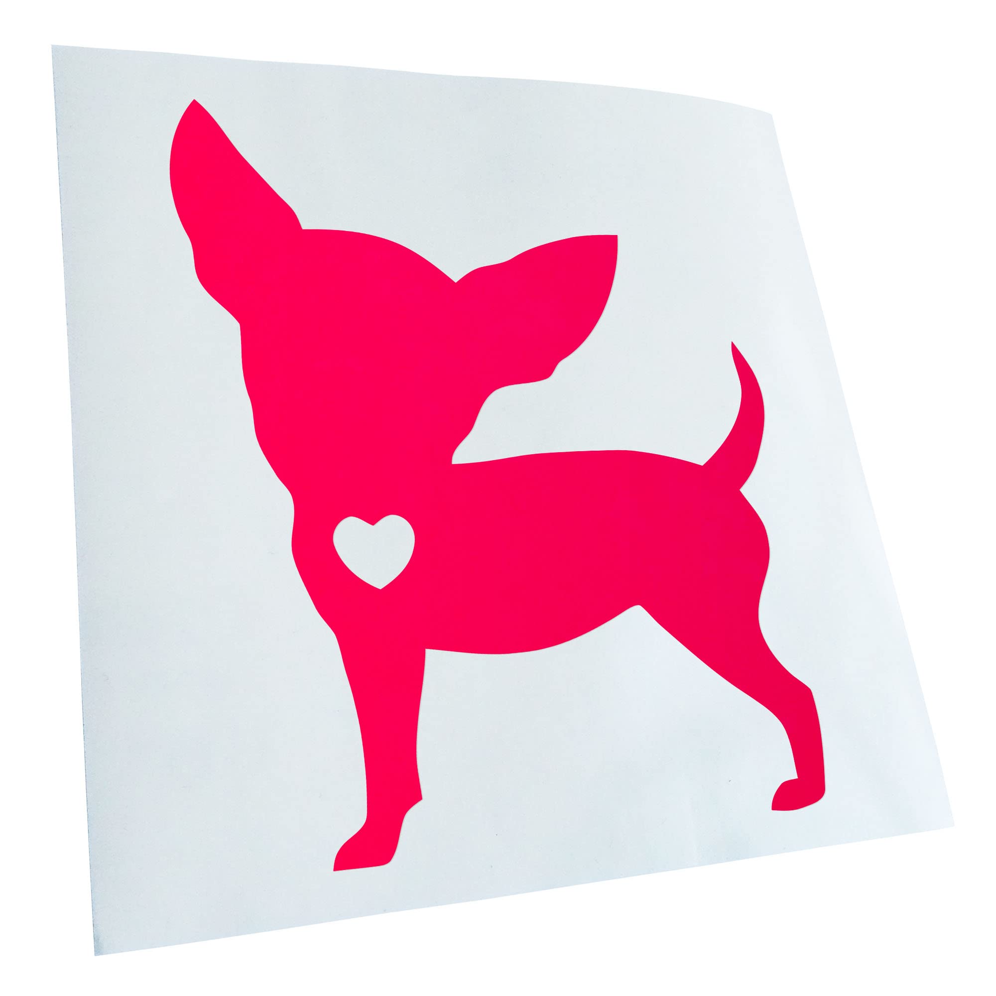 Kiwistar - Car Sticker - Neon Pink - 60 x 50 cm Chihuahua Love Silhouette - Rear Window Car Sticker Weatherproof for Car Truck Moped Truck - Sticker Exterior Self-Adhesive Tuning Accessories for