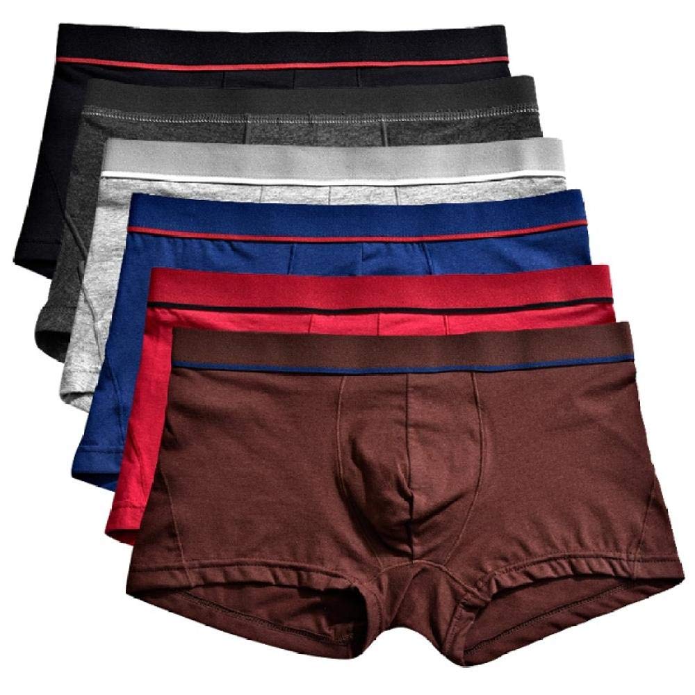 BLOMDE Calzoncillos Hombre Boxer Hombres Boxers Shorts Ropa Interior Masculina Big Cotton Boxeador de los Hombres Cueca (Pack de 6)