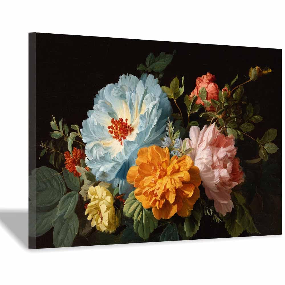 Hoqiu Multicolor Plant Poster Vintage Flower Painting Modern Canvas Wall Art, Decorative Paintings, Canvas Painting Wall Art For Home Decor.(Multicolor)-60X80cm Framed