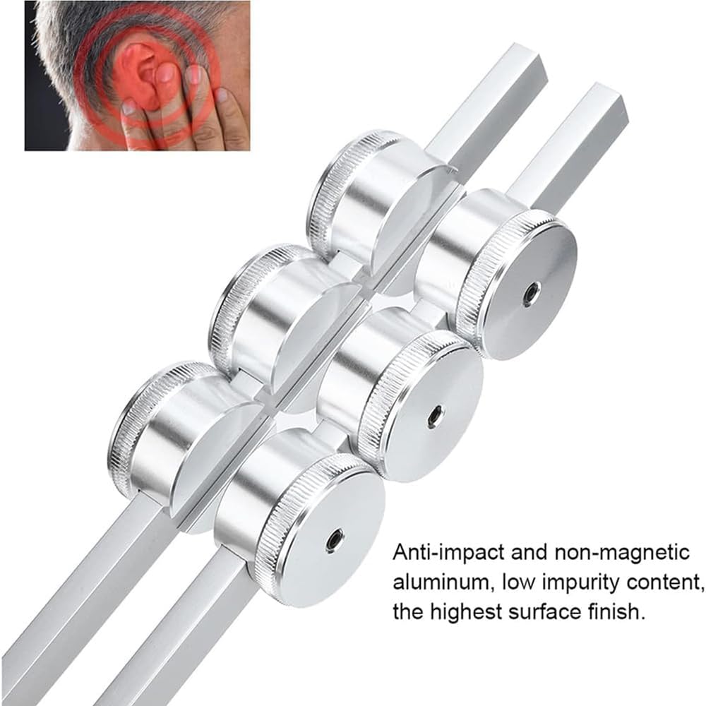 NEWFUN Diapason Therapeutique,Diapason 32 Hz, Diapason en aluminium avec marteau Outil de diagnostic de santé, idéal pour la thérapie, pour la thérapie des chakras,la ThéRapie par le Son