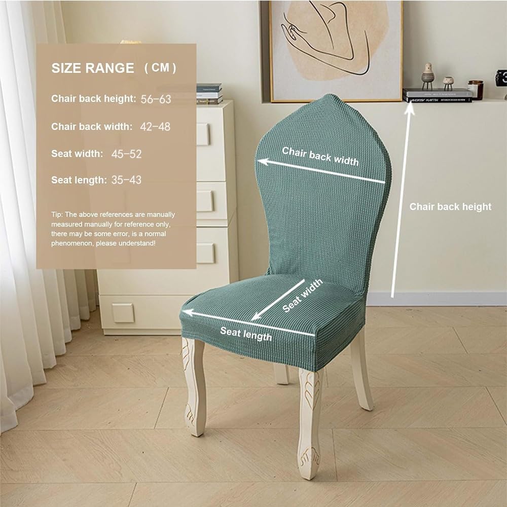 Round Back Dining Chair Covers Set of 1/2/4/6 Upholstered Kitchen Dining Room Chair Slipcovers Retro Wood Side Chairs for Dining Room/Living Room/Bedroom(Camel,4PCS)