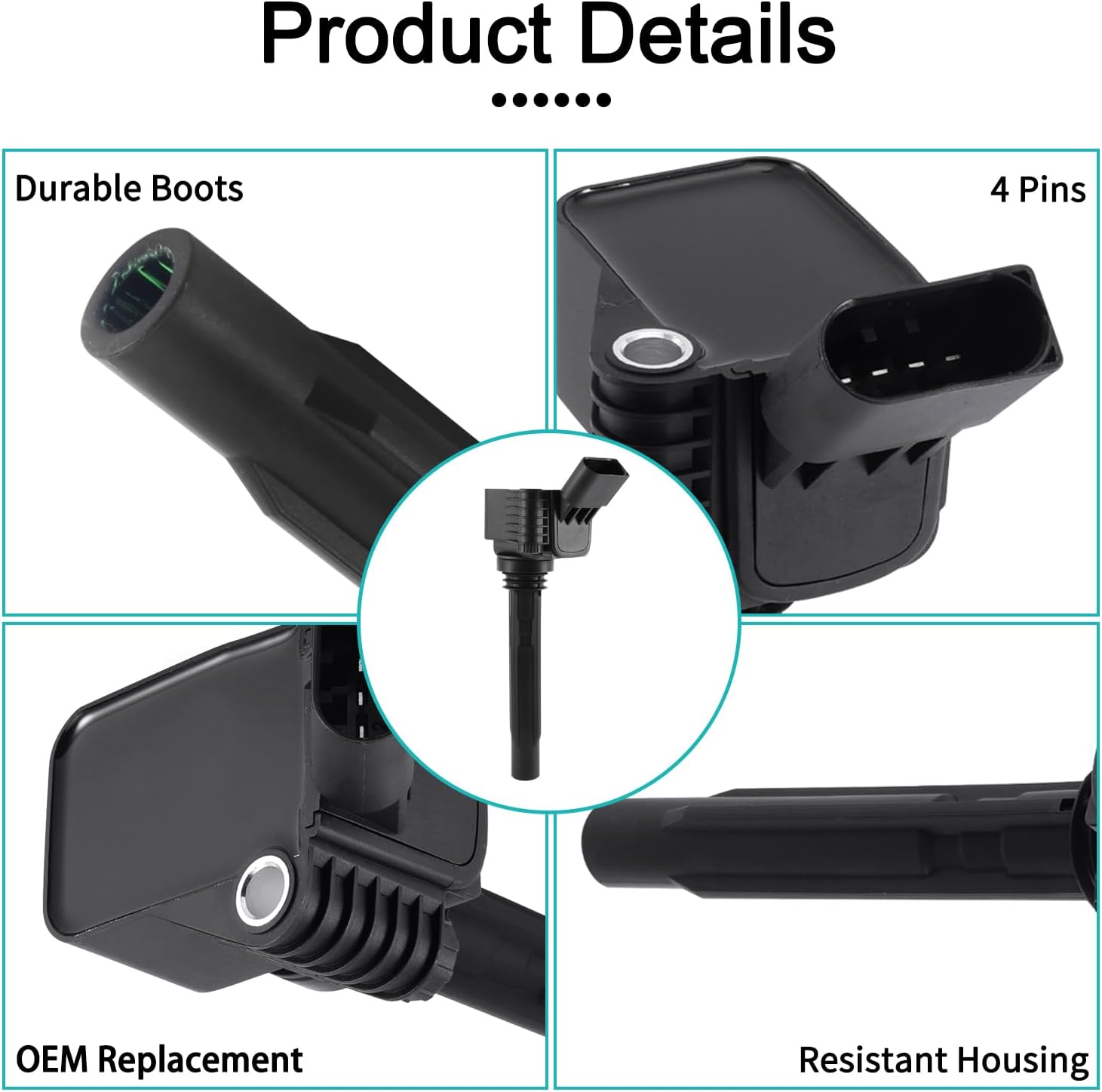 4PCS UF716 Ignition Coil Pack For Audi A3 A4 A5 A6 A8 TT(Quattro) Q3 Q5 Q7 Q8 RS3 RS5 S3 S4 S5 S7 Volkswagen/VW Arteon Atlas Beetle Golf Passat Jetta 1.8L 2.0L L4 UF752