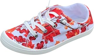 Women's Maple Leaf Pattern Slip On Trainers Sports Shoes Non-Slip Breathable Canvas Shoes Leisure Shoes 2023 New Running Shoes Low Shoes Jogging Shoes Training Shoes Women's Shoes Hiking Shoes