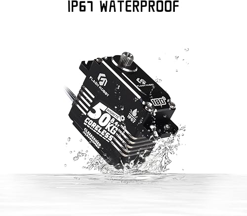 Vista 18 de Servo sin núcleo de 110.2 lbs, servo de alto par de torsión de 8.4 V, servo de engranaje de metal completo con IP67 impermeable y soporte magnético