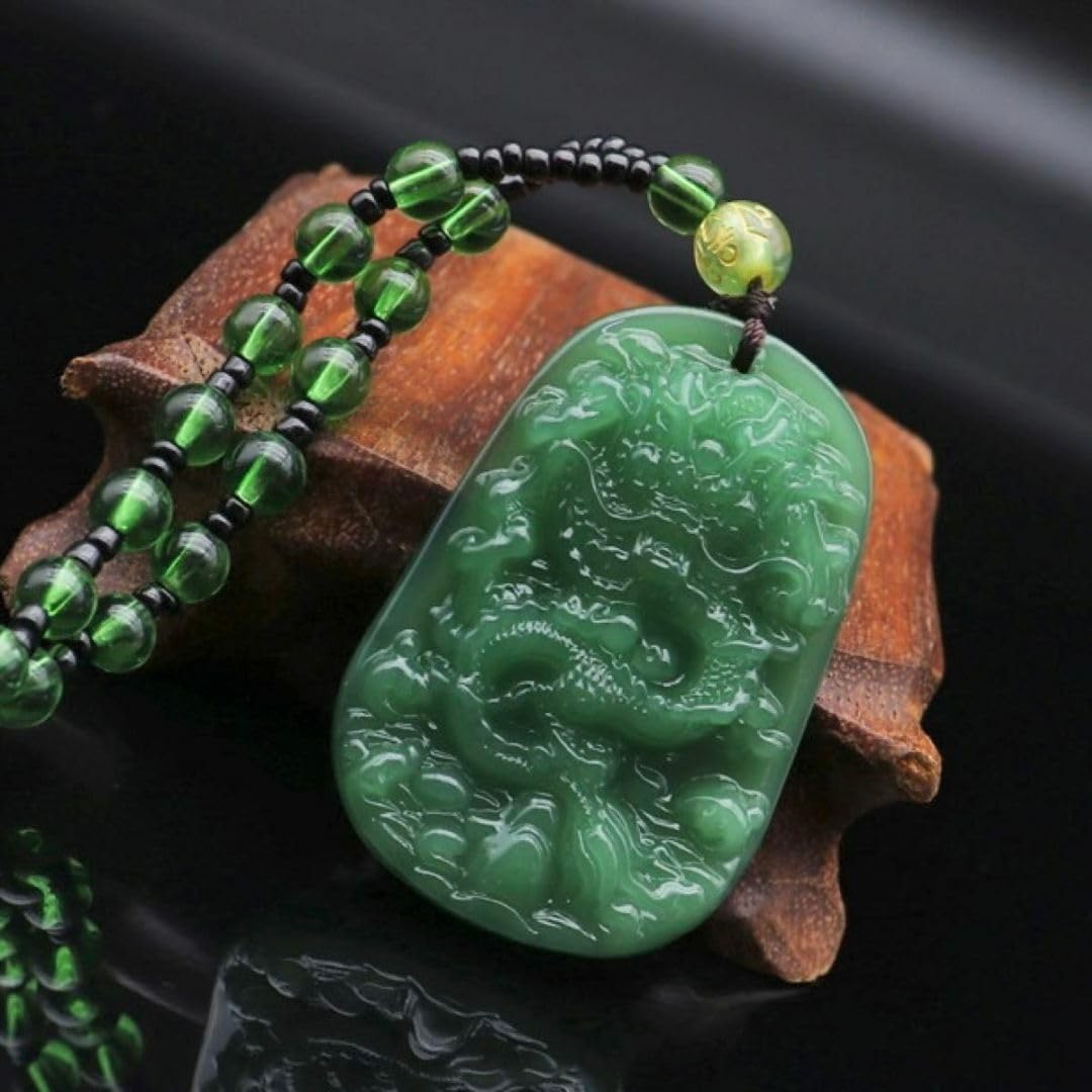 Amazon.co.jp: ヒスイ 翡翠 龍 ネックレス ドラゴン 開運 魔除け