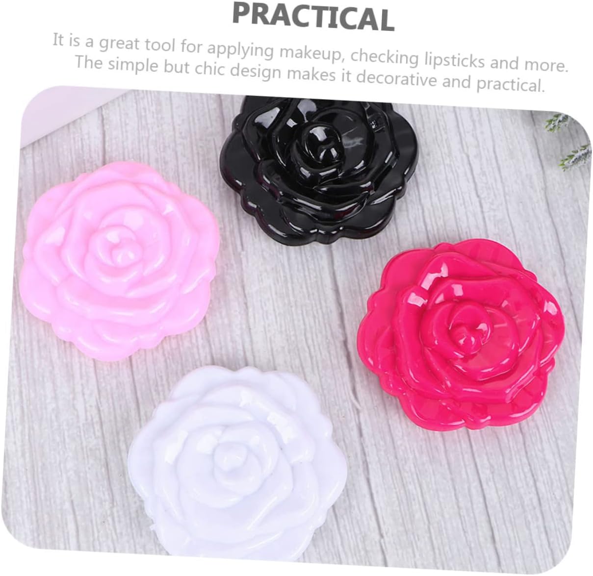 SAFIGLE 12pcs Pocket Mirrors Double Sided Compact Makeup Mirrors Portable Rose Design for Travel and Wallet Use Bulk