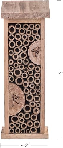 Miniatura 7 de Casa de pájaros Abeja Colmena Insectos de madera Casa colgante de bambú Insectos Hoteles para jardín al aire libre decorativo