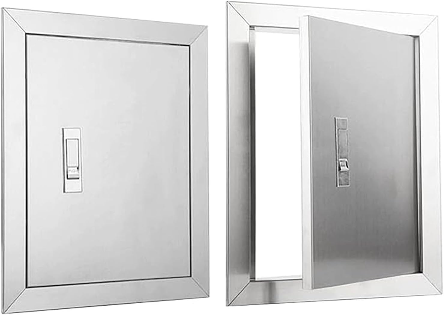 Stainless Steel Access Door Panel for Outdoor Kitchens, Durable Wall Hatch with Metal Push Latch, Plumbing Hole Cover for Easy Access and Maintenance (16x24in/400x600mm)