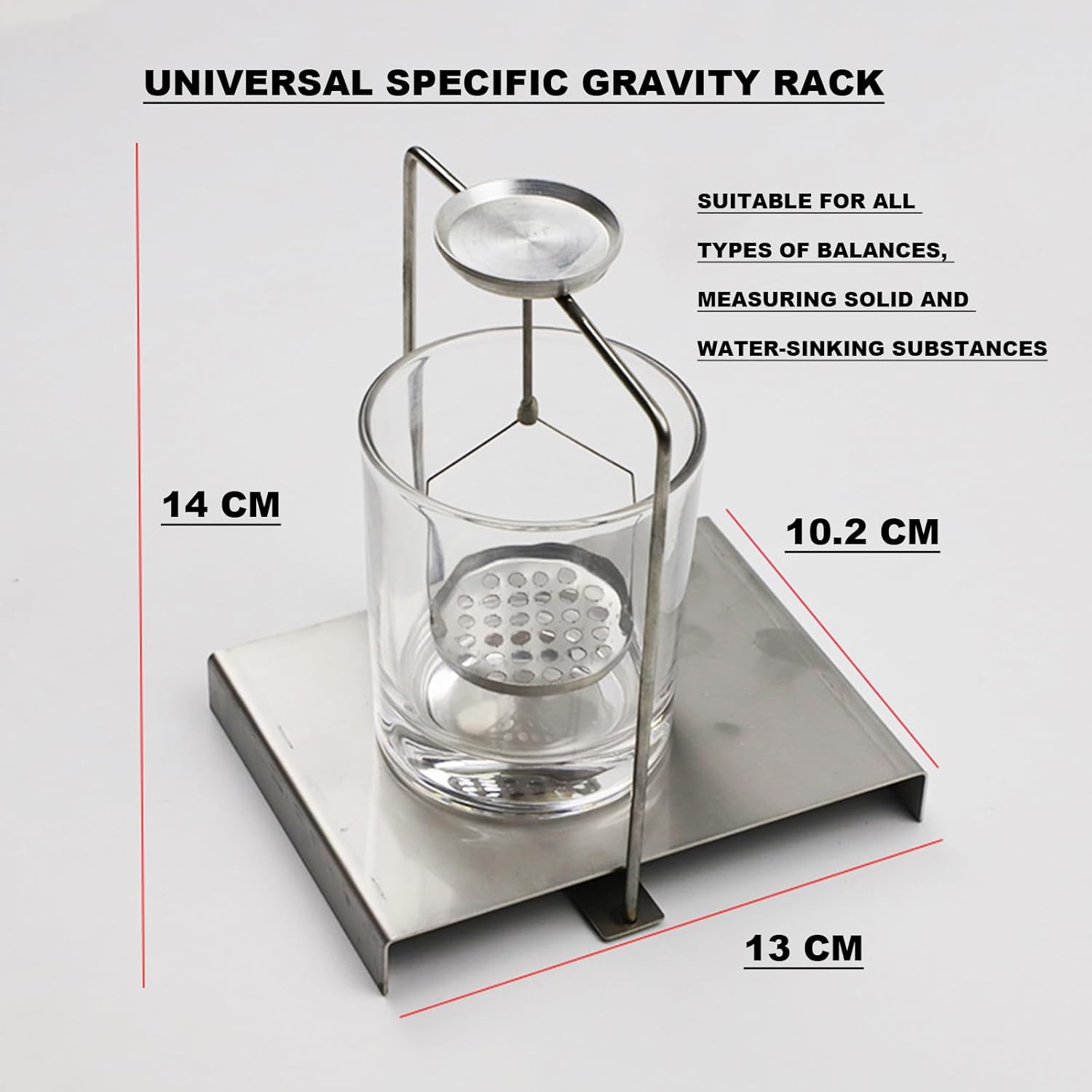 Density Specific Gravity Frame, Density Determination Kit, Precision Balance Specific Gravity Frame, for Density Determination Liquids Solids, for Laboratory