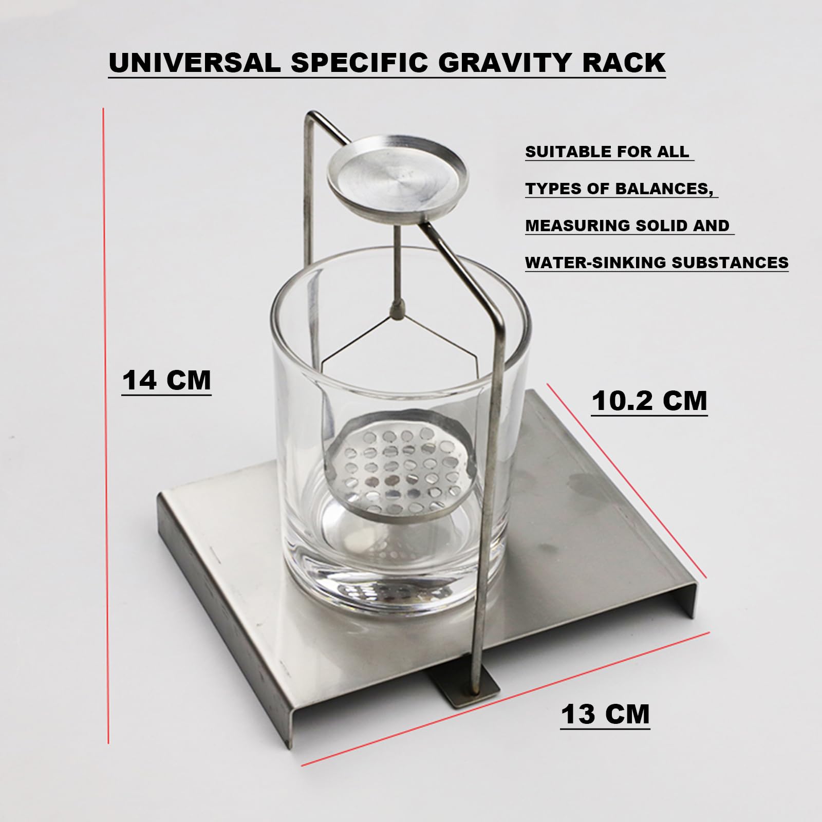 Kit per la determinazione della densità, telaio di bilanciamento di precisione per analisi di liquidi e solidi, attrezzatura da laboratorio per misurazione specifica della gravità
