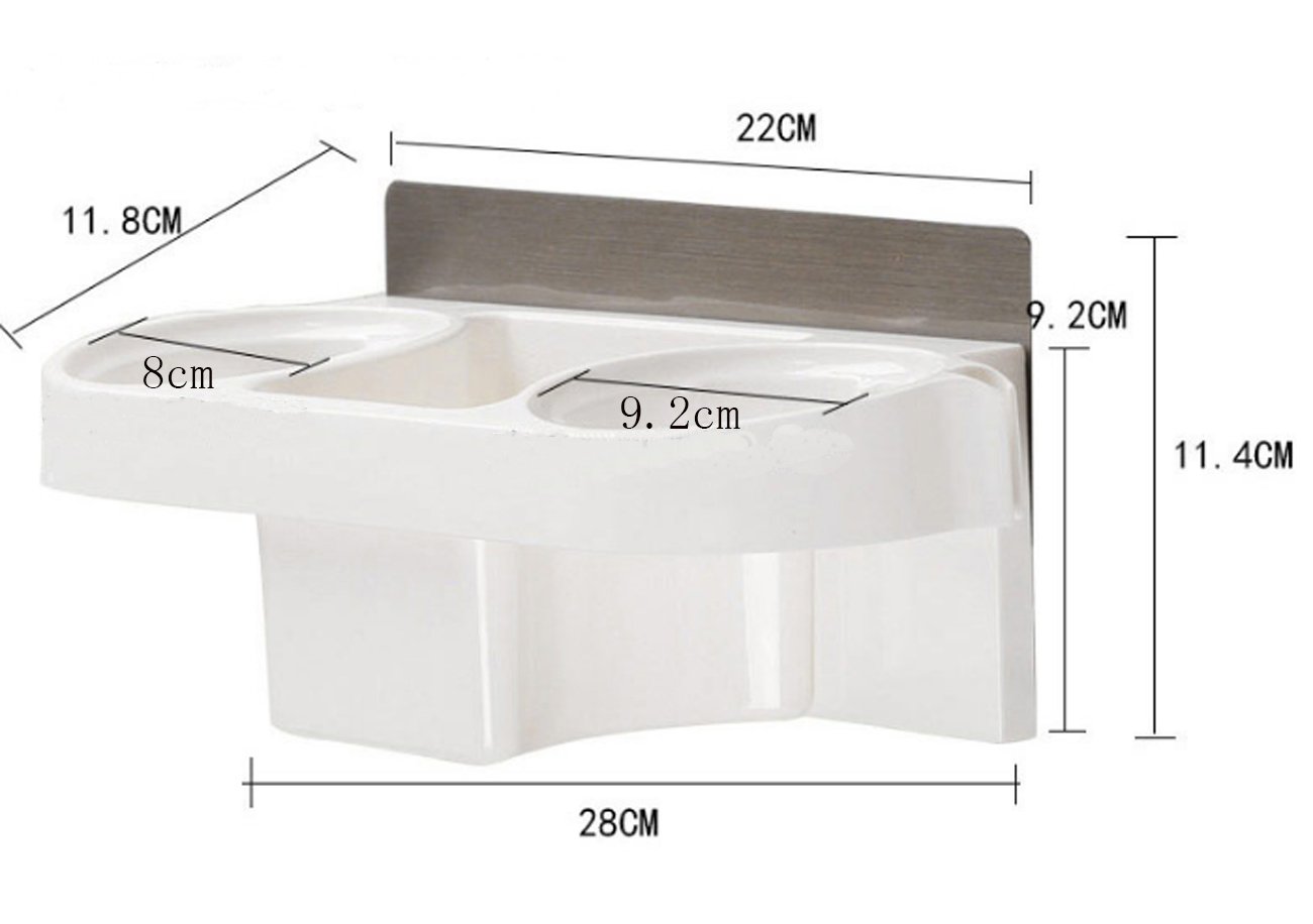 Multi-propósito Lechón Secador de Pelo Titular Montaje en Pared Secador de Pelo Estante Colgante Secador de Pelo Rack con Taza para Peine Plancha de Pelo Enchufe Enchufe Titular Baño