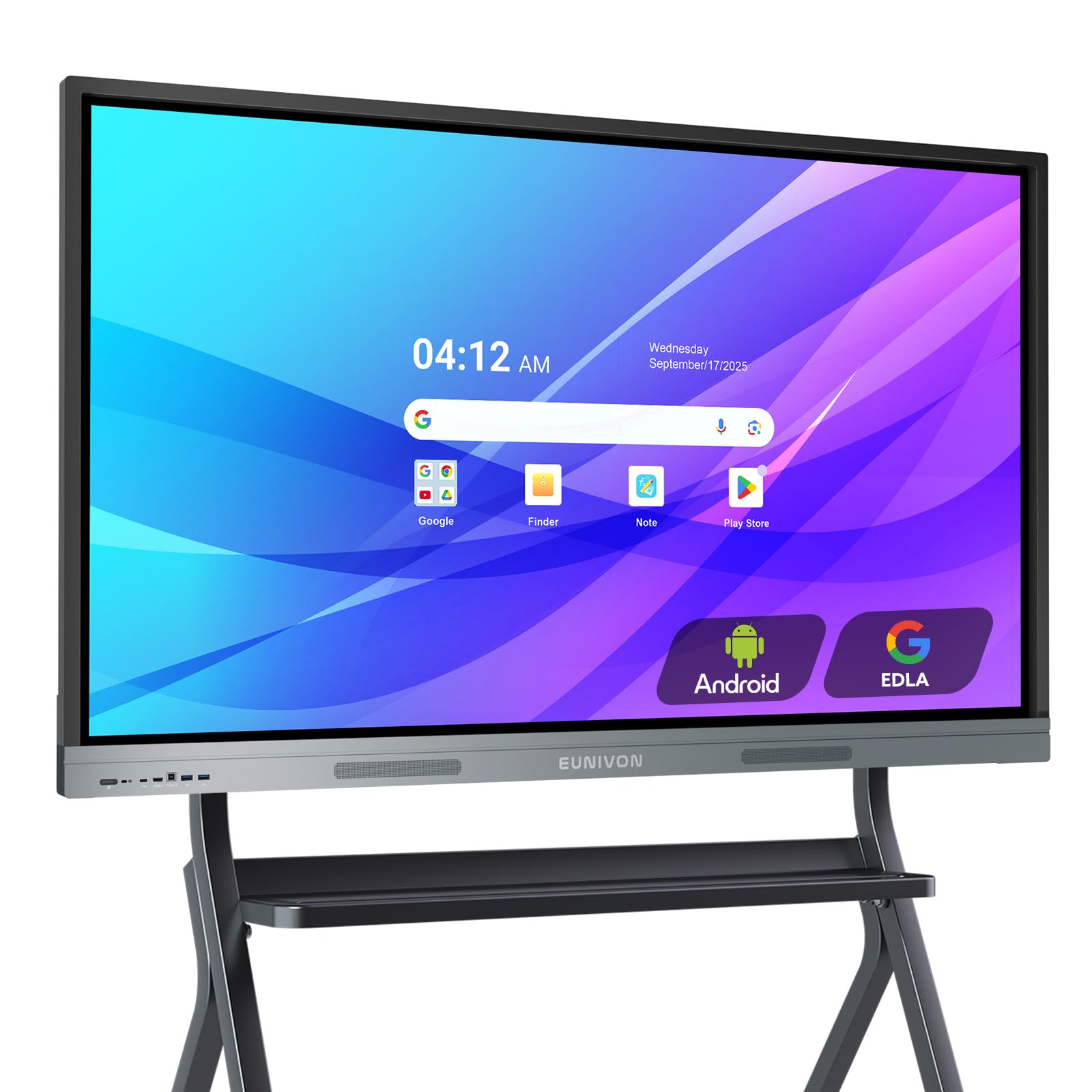 EUNIVON Smart Board, 55'' 4K UHD Smart Whiteboard, 8+128GB Google EDLA-Certified Touch Screen Electronic Whiteboard, Interactive Whiteboard for Classroom and Business (Wall Mount Included)