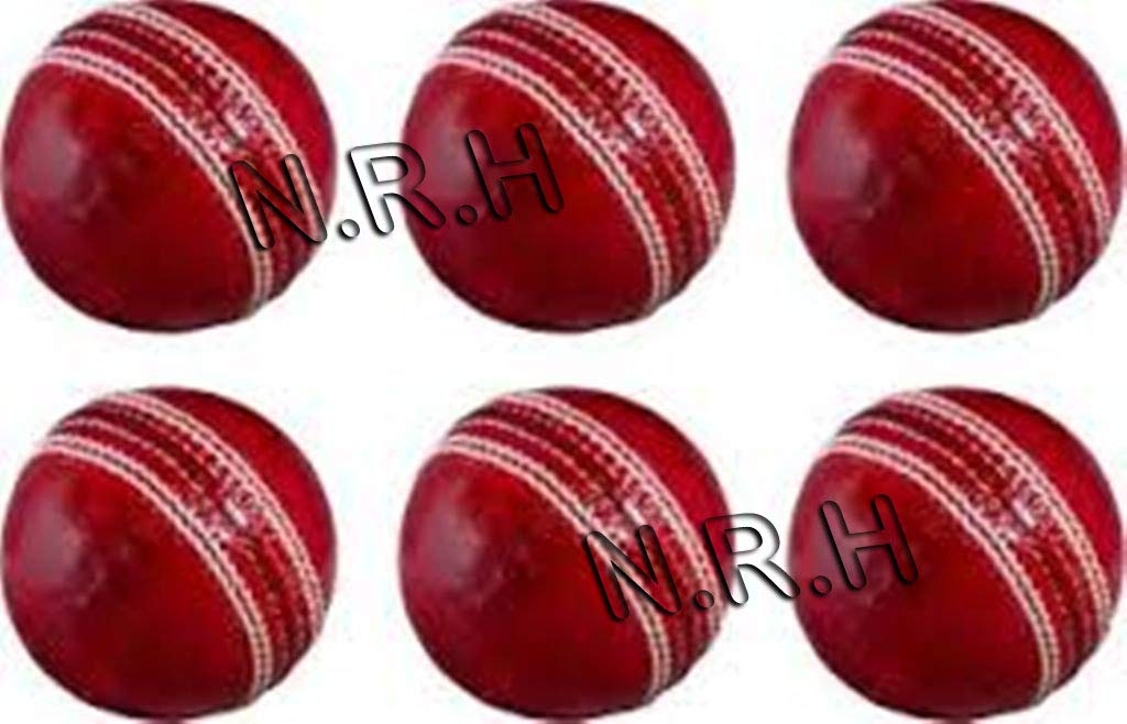 Cricket-Ball zum Üben, Leder, Rot, 6 Stück