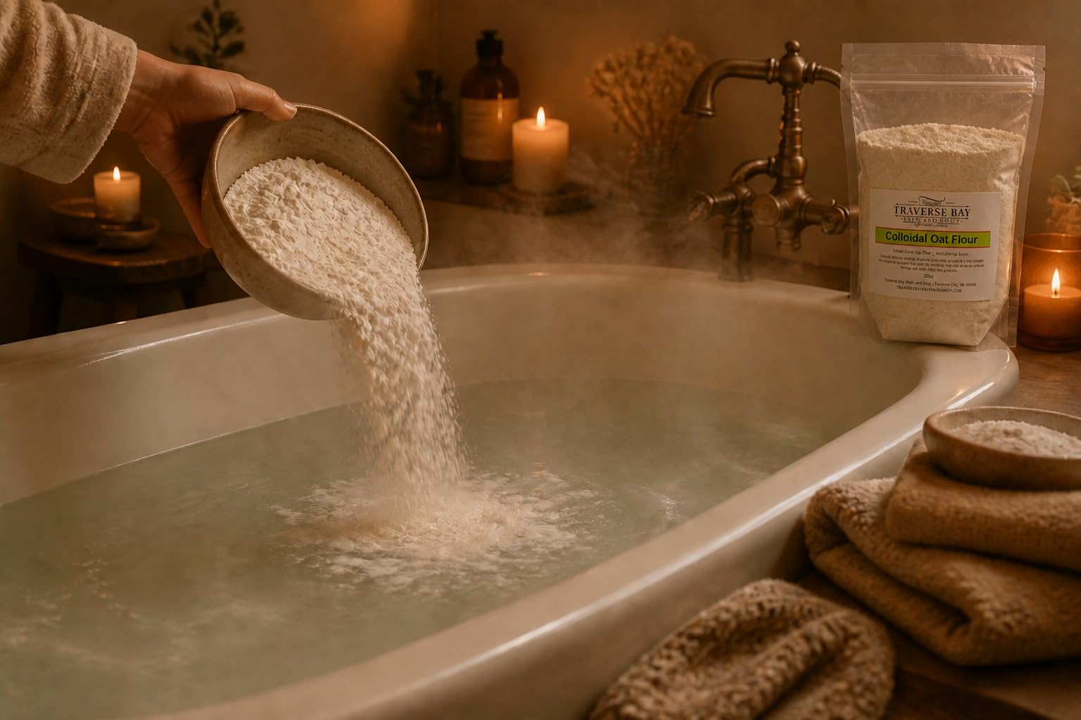Colloidal Oatmeal Oat Flour, 32 oz Fine Ground for Soap Making