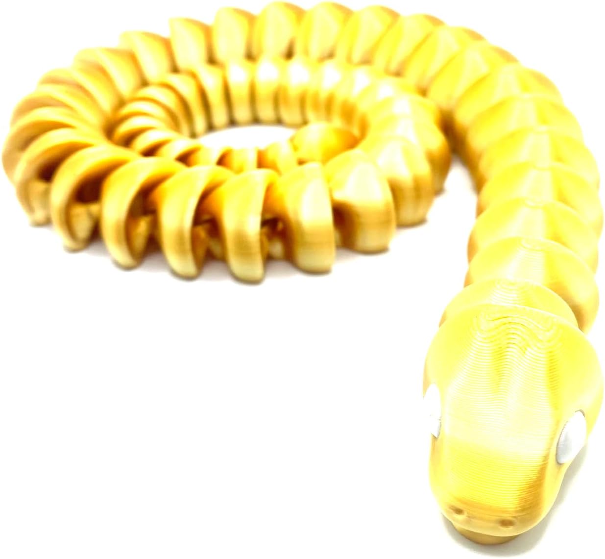 3D Printed Snake Toy Animal for Kids and Adults, PLA Material, Articulating Segments Design, Candy Corn, S