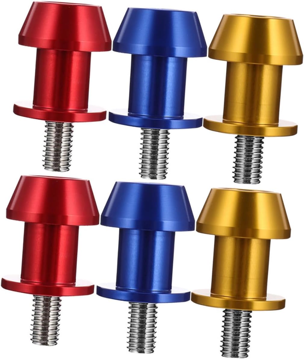 6pcs Motorcycle Swing Arm Stand Screws Cnc Aluminum Kickstand Screws for Frame Sliders Swing Arm Spools Protect