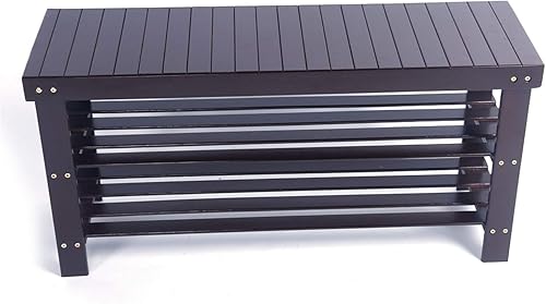 Miniatura 4 de Estante resistente para zapatos, organizador de zapatos de bambú de 3 niveles, soporta hasta 550 libras, ideal para entrada, baño, pasillo de estar