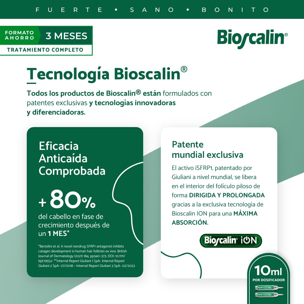 Bioscalin - Activador Capilar iSFRP-1 (2x10ml) - Tratamiento Anticaída de Aplicación Semanal - Tecnología para Mayor Densidad y Volumen Capilar - Formato de Alta Eficacia Unisex