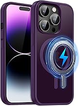 MOBESV Magnetic Case for iPhone 14 Pro 6.1 Inch, Mobile Phone Case Compatible with MagSafe, Translucent Matte Thin Shockproof Protective Case, Purple