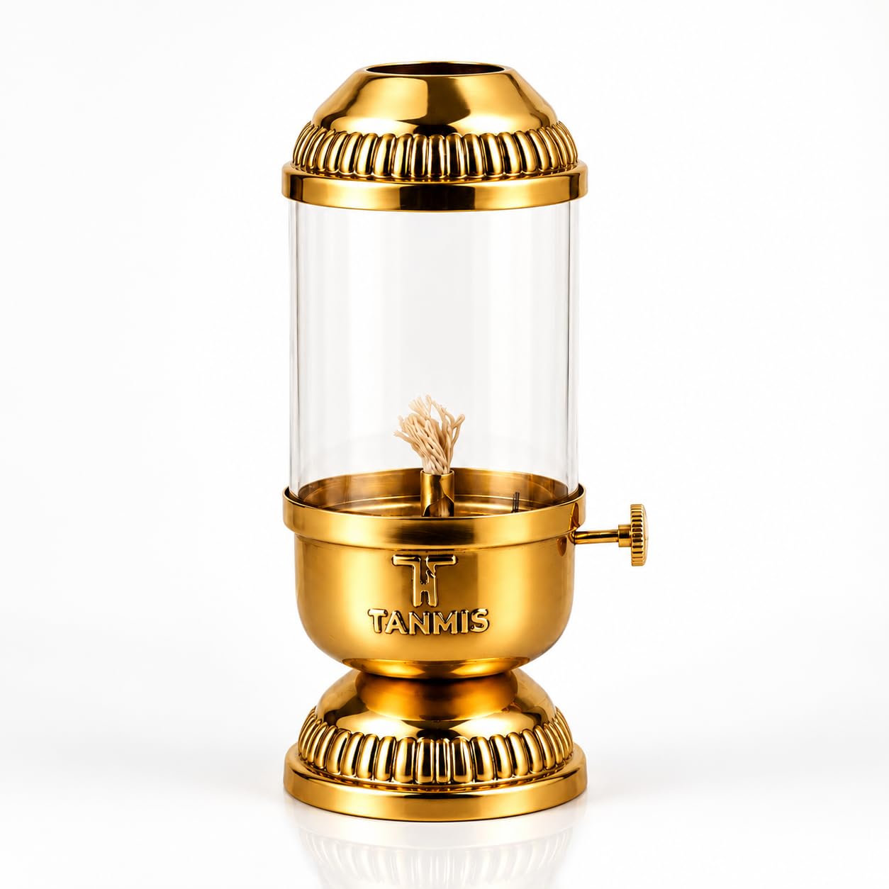 Metal Akhand Jyoti Diya with Glass Cover | Premium Brass Finish Akhand Deepak | Windproof Oil Lamp for Puja Room, Mandir & Temple | Adjustable Bati | 80 ML Oil Capacity | Pack of 1-image-24