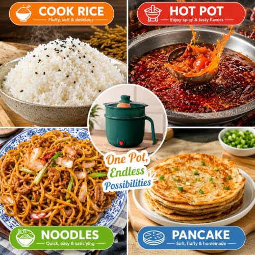 Image of Multipurpose Electric Kettle, 1.5 Litre, 600W, 2 Cooking Pots & Egg Boiler for Boiling Water, Egg,Rice, Random Colour