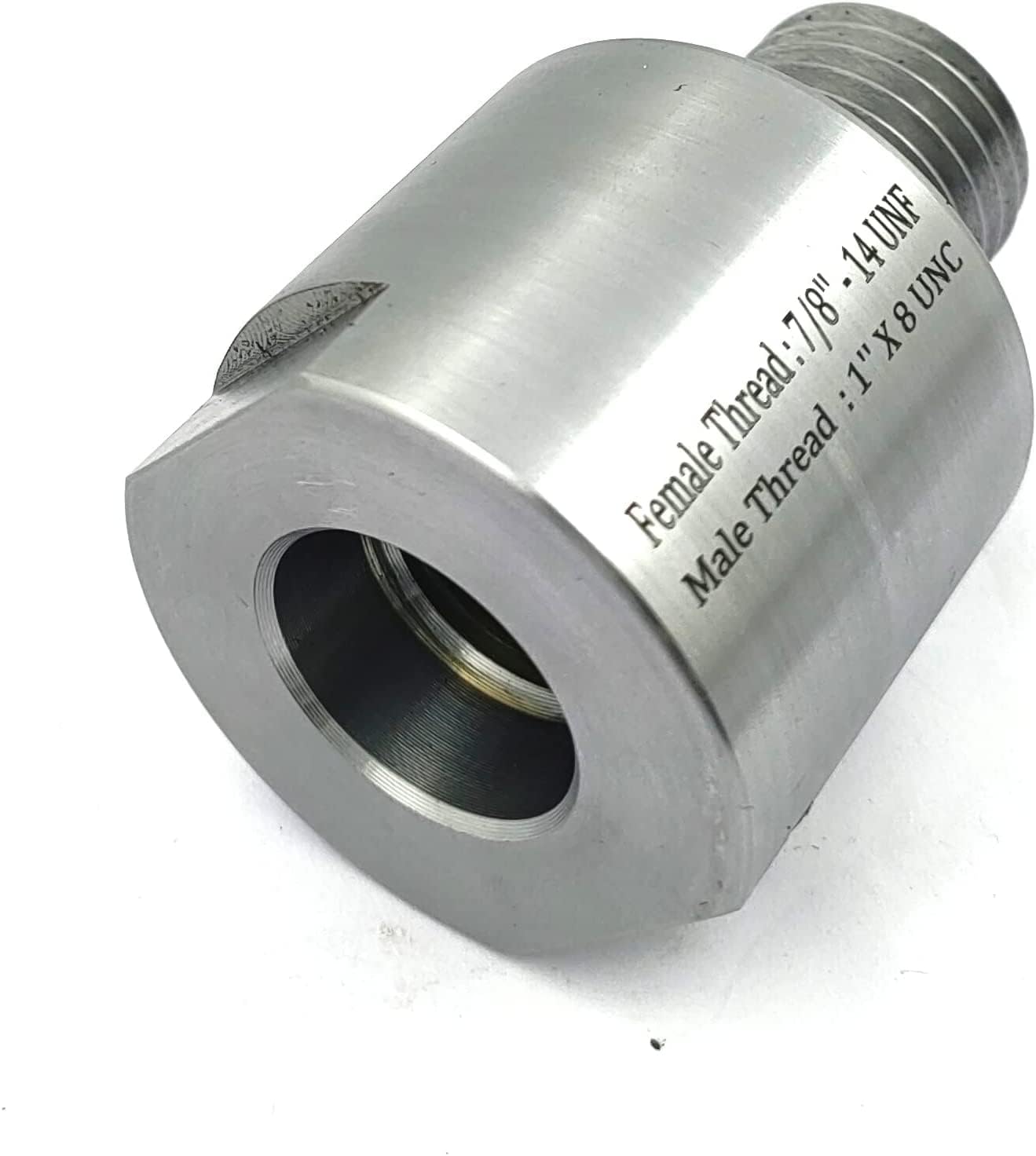 Buyohlic Woodworking Adaptor Lathe Headstock Spindle Adapter (FT 7/8" X 14 TPI TO MT 1" X 8 TPI)