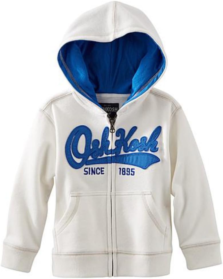 OshKosh B'Gosh Sudadera con capucha Heritage para niños pequeños (5, blanco)