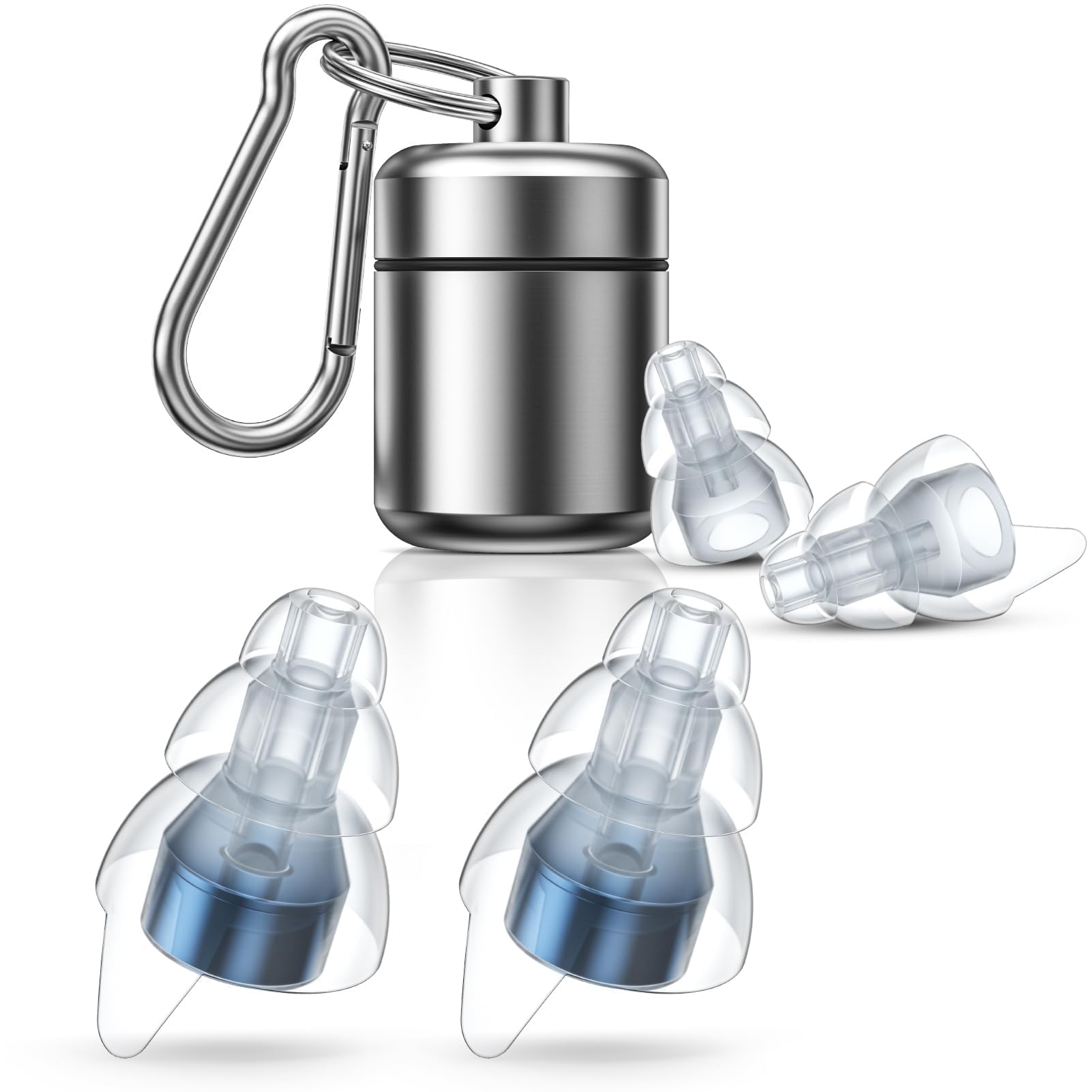 NEUTYPECHIC Tapones Concierto, Protección Auditiva para Música y Músicos, 30db Tapones Oidos Cancelacion de Ruido para Conciertos, Festivales, Fiestas y Discotecas, con Estuche de Aluminio, Azul