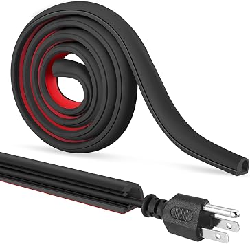 Self-Adhesive Cable Hider, Black, 236inch