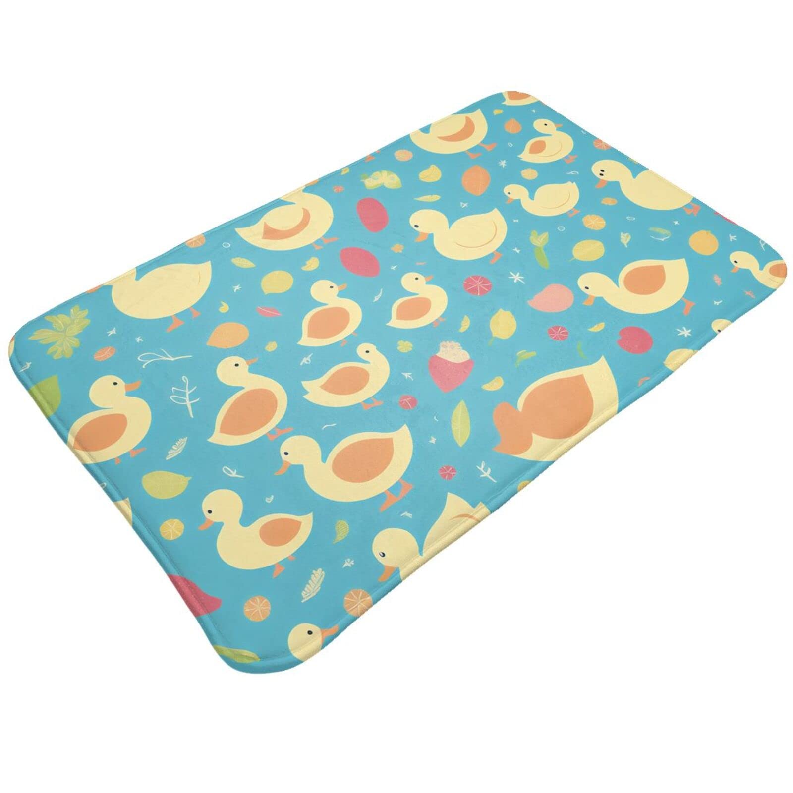 Duck Printed Patterns Print Living Room Bathroom Kitchen Anti Slip and Absorbent Carpet, Indoor Entrance Door Muddy Floor Mat, Ultra Soft Washable Carpet 21x31.5 Inches