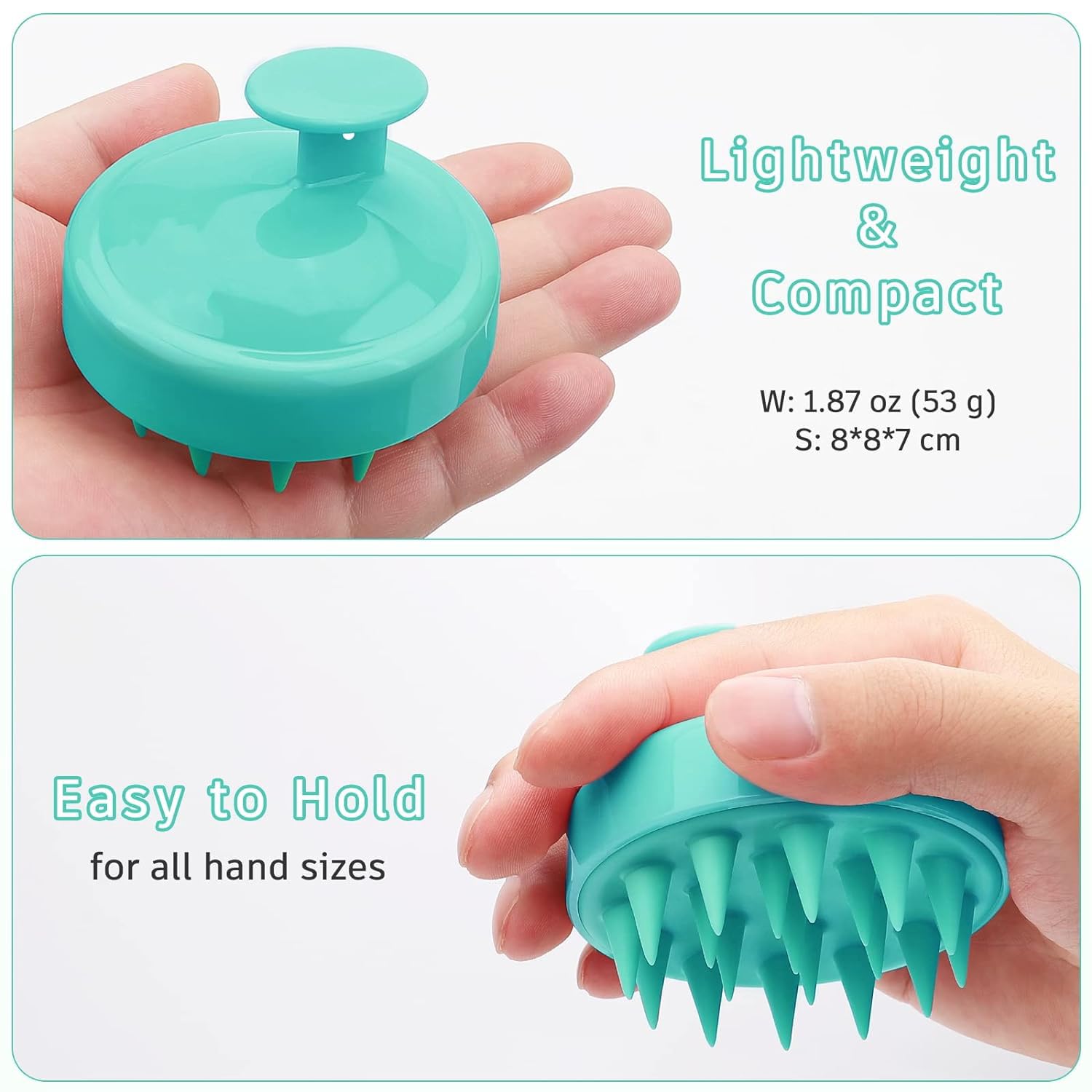 Keli Scalp Massager Shampoo Brush, Soft Silicone Hair Scrubber for Washing Hair, Wet and Dry Hair Scalp Care Brush, Shower Brush Scalp Scrubber Exfoliator with Bristles for Dandruff Removal 2