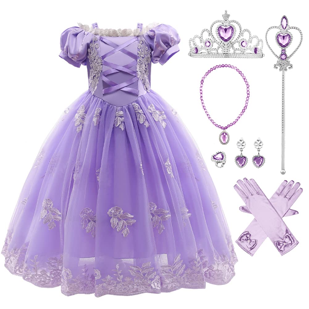 ODIZLI Girls Princess Dress Up Costume Butterfly Tulle Dress+Accessories Birthday Party Halloween Christmas Carnival Cosplay