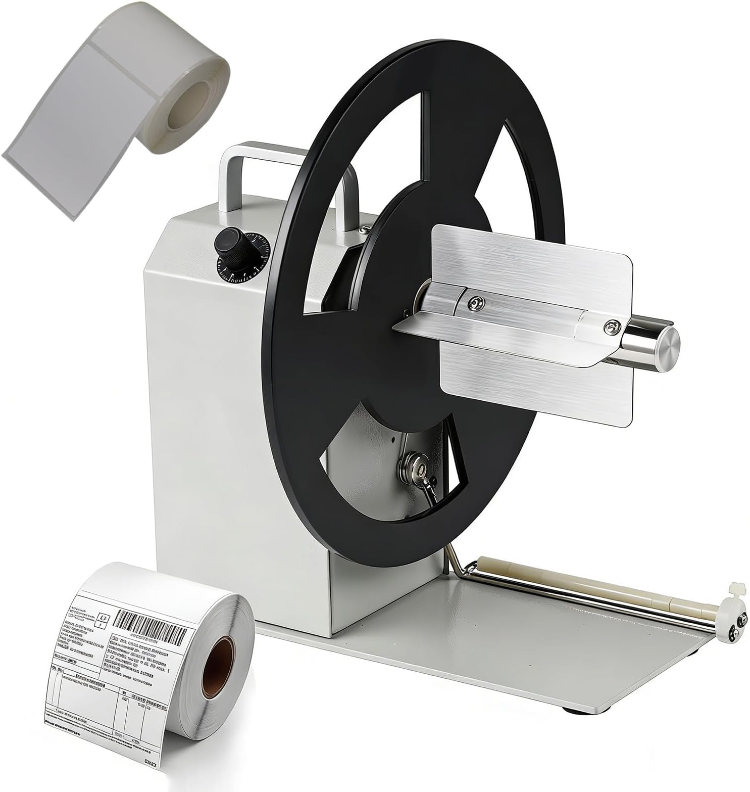 Automatic Label Rewinder Machine, 2-Way Rewinding, 1-3 Inch Core, 1-8 Inch/s Speed, Max Width 120mm, Max Label Diameter 230mm, Sync with Printers