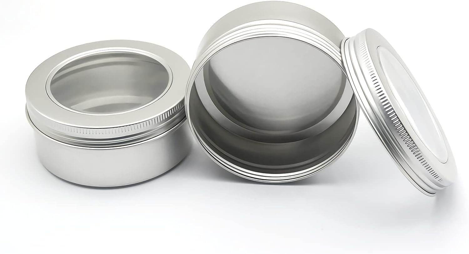 24 Stück 150 ml Leere runde Silberne Aluminiumdosen mit