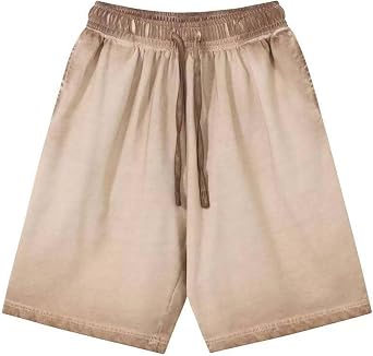 Mens Vintage Sports Training Shorts Loose Fit Casual Drawstring Elastic Waist Wide Leg Athletic Short Pants