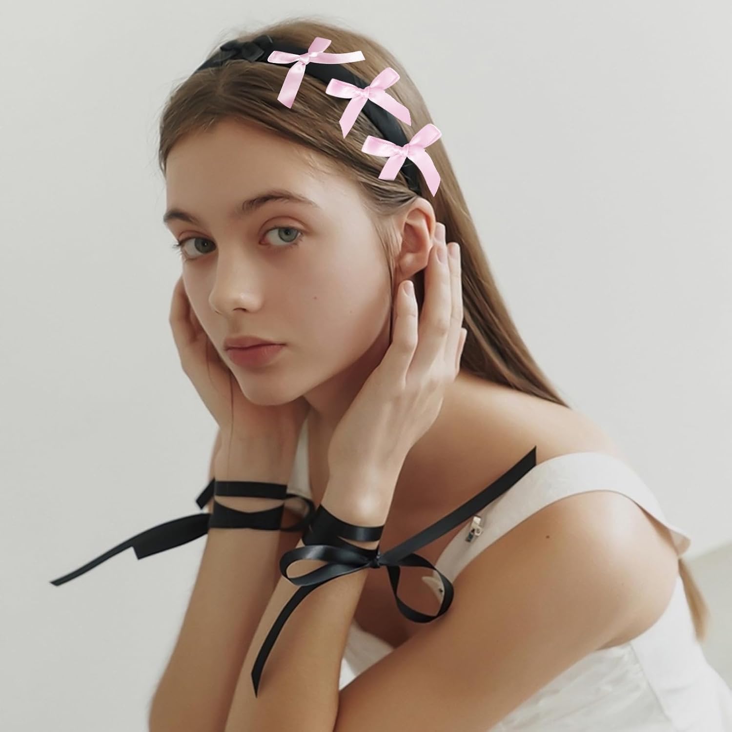 100Pcs Bow Hair Clips, Small Hair Bow Clip for women Girls, Mini Cute bowknot Hair Clips Barrettes Pins Metal Y2k Hair Accessories for Braids Teens Stage Concert Christmas Ballet Style(Pink) - Image 6