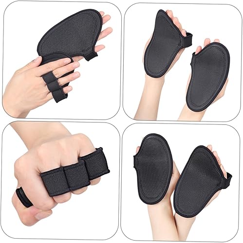 Miniatura 5 de BESPORTBLE 1 par de deportes medio dedo protector Barbell Grips guantes de gimnasio para hombres guantes de gimnasio para hombres guantes de