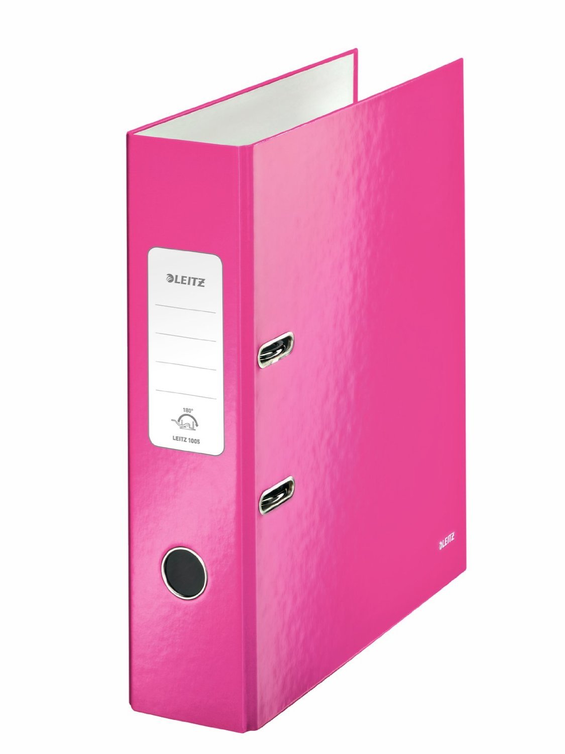 Leitz Wow Laminated Lever Arch File A4 80Mm Pink