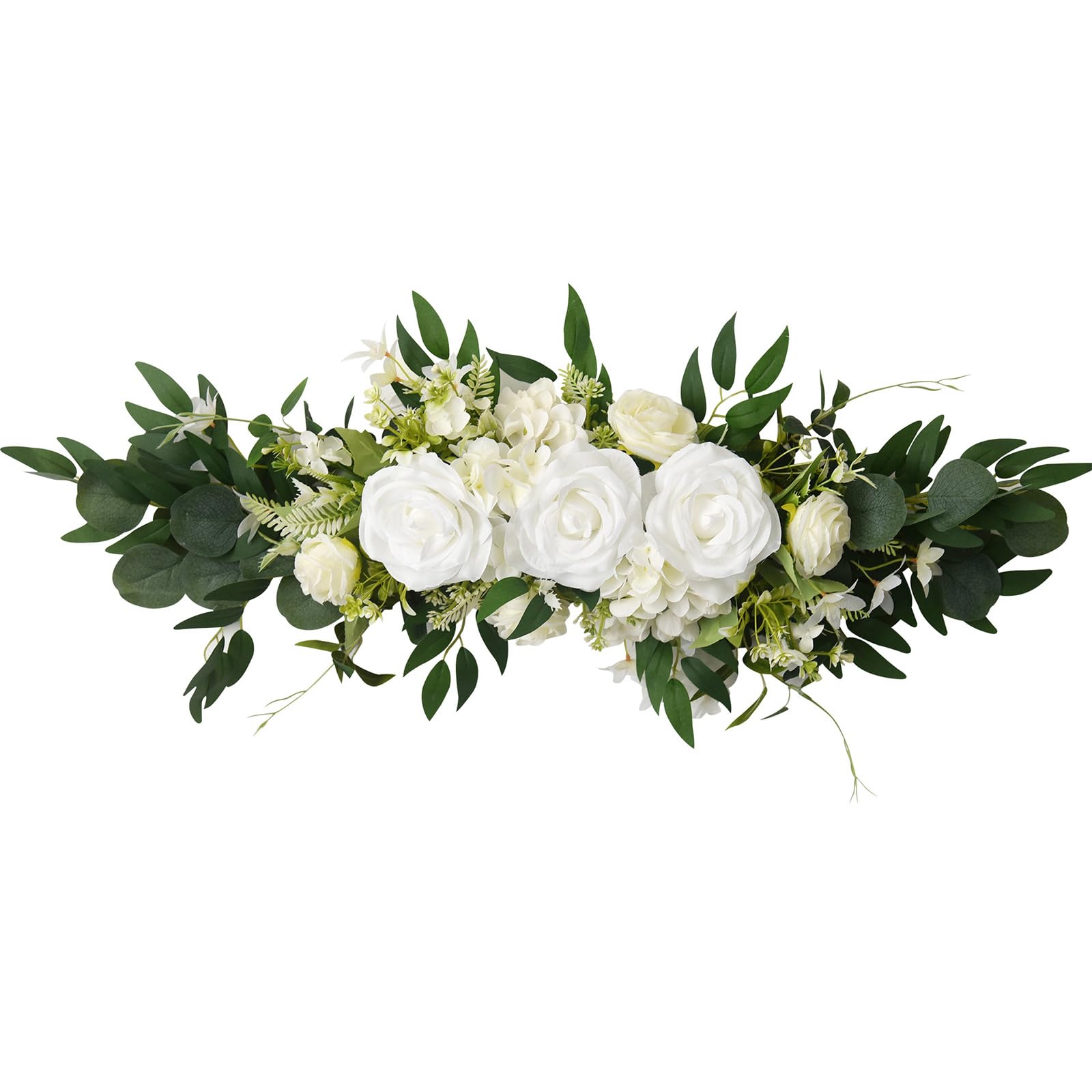 Aqvjd Realistic Rose Flower Arrangement Artificial Flower for Bridal Showers Wedding Reception Chair Back Decoration Wedding Aisle