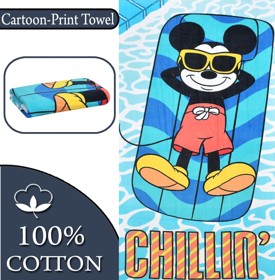 FRESH FROM LOOM 100% Cotton Fur Bath Towel for Kids | Cartoon Printed Boys & Girls Towels | Skin Friendly Tauliya | Hypoallergenic Fabric | Anti -Fade Cloth | Double Stitched Edge (27x54 Inches) 2