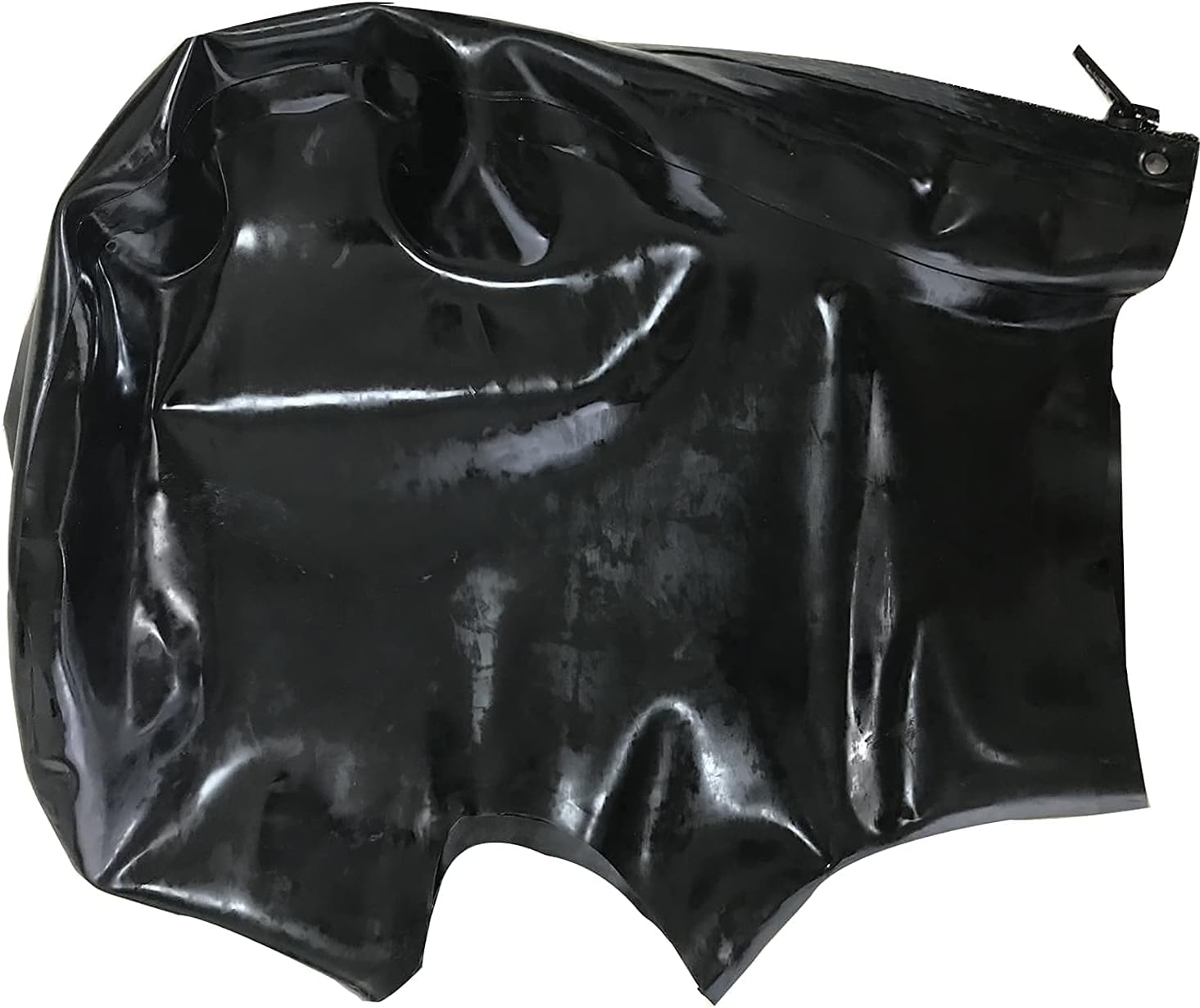 MFMYEE BDSM Latex Mask, Rubber Fetish Blindfold, Eye hood, Cosplay Bondage Mask (Back Zipper)