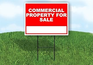 Commercial Property for Sale Write On Me Red 18x24 in Single Sided Yard Road Sign w/Stand