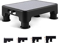 CHIKILLA 650lbs Heavy Duty Adjustable Step Stool for Elderly - 4 Heights 3.4-5" Non-Slip Platform for High Beds, SUVs, Bathtubs, Kitchen - Portable Gray