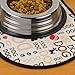 S&T INC. Microfiber Pet Bowl Feeding Mat, Anti-Skid and Absorbent, 12.5 Inch x 21 Inch, Typography