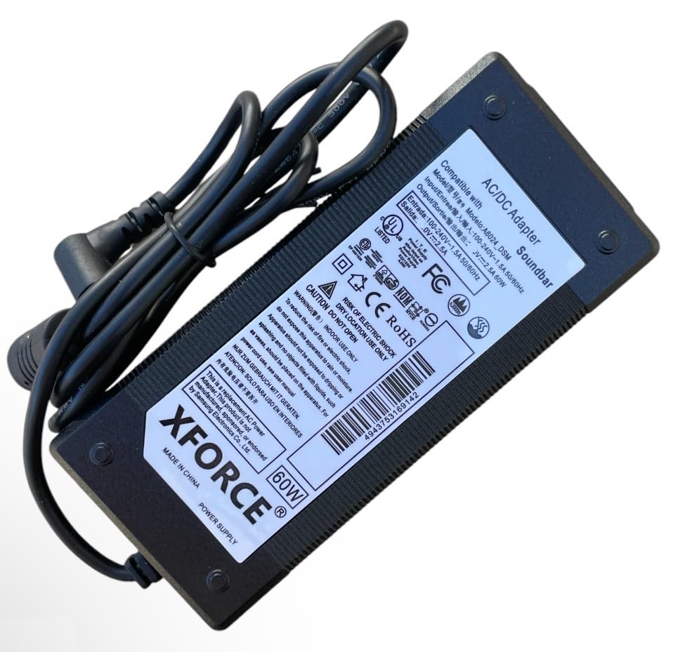 AC Adapter Compatible with Samsung Soundbar HW-B63M, HW-B63M/ZA, HW-B63C and HW-B63C/ZA