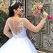 Rmaytiked Gorgeous Crystal Beaded Wedding Dresses for Bride Long Sleeves Ball Gown Lace Tulle Wedding Bridal Gowns White