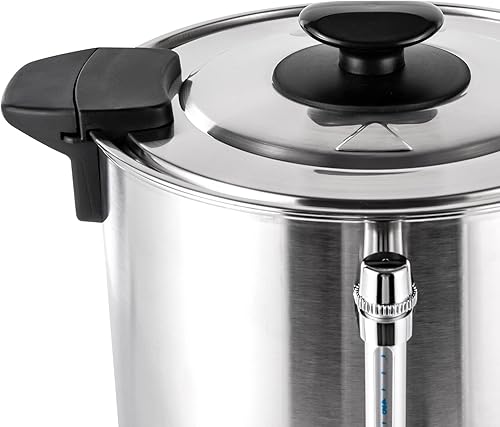 Miniatura 9 de Titunjian Urna de café comercial de acero inoxidable, dispensador de café de preparación rápida, dispensador de bebidas calientes, urna de agua