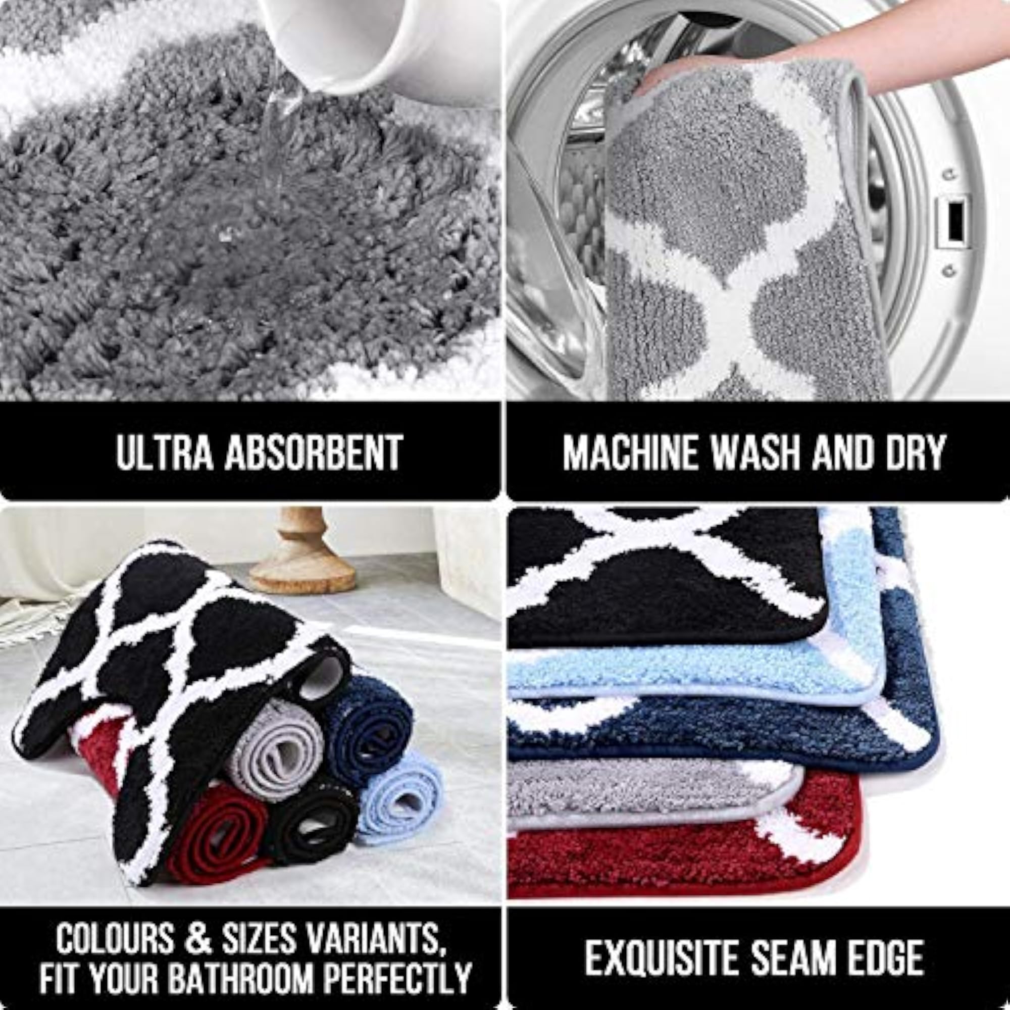 Glorious Super Soft Microfiber Abstract Designer Anti Slip Bathmat - BM32