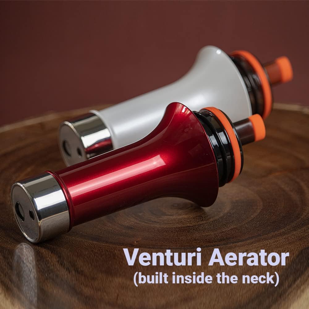 750mL Travel Wine Flask with Two Cups, Built in Aerator, Ceramic Lined Vacuum Insulated Wine Bottle Gift (Ayoka Pearl White)