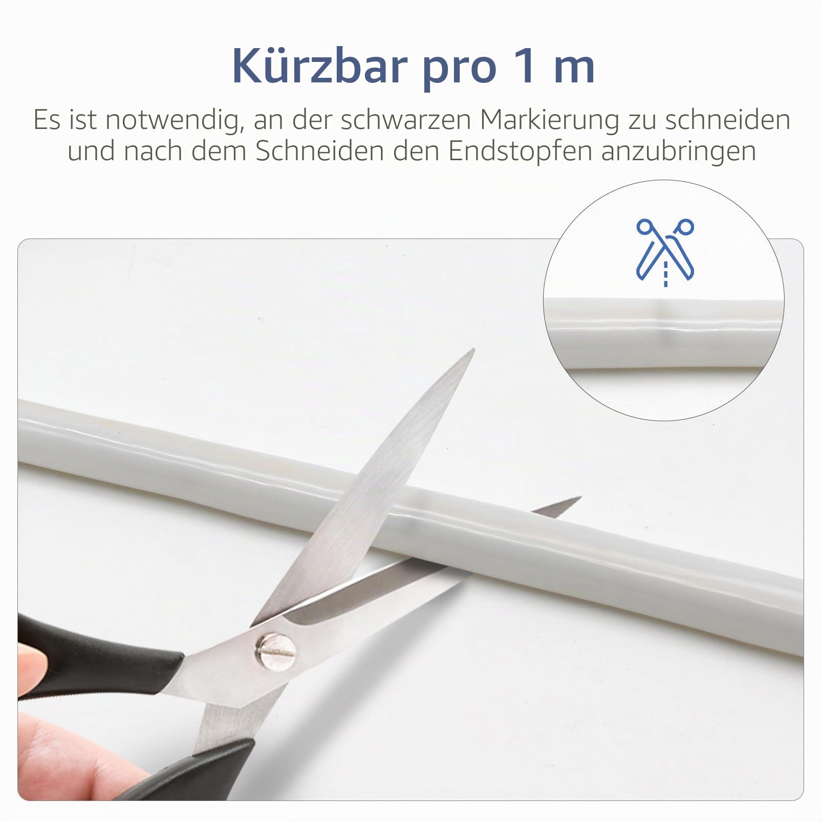YOODI Neon LED Strip Neutralweiß 10m, Led Lichtband für Außenbereich IP65 Wasserdicht, Schneidbare Rundes Rohr Flexibel Outdoor LED Streifen 230V für Haus, Zimmer, Garten, Party, Inklusive Netzteil